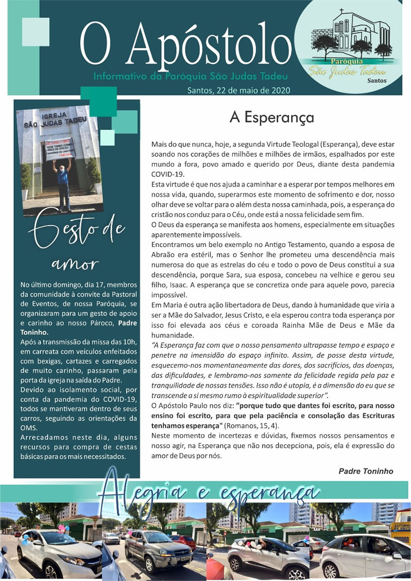 O APOSTOLO PAROQUIA SAO JUDAS 22 MAIO 2020